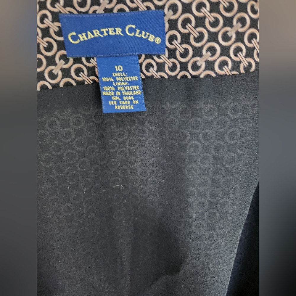 Women's Wrap Around Charter Club Elegant Black Patterned Skirt - Picture 8 of 12